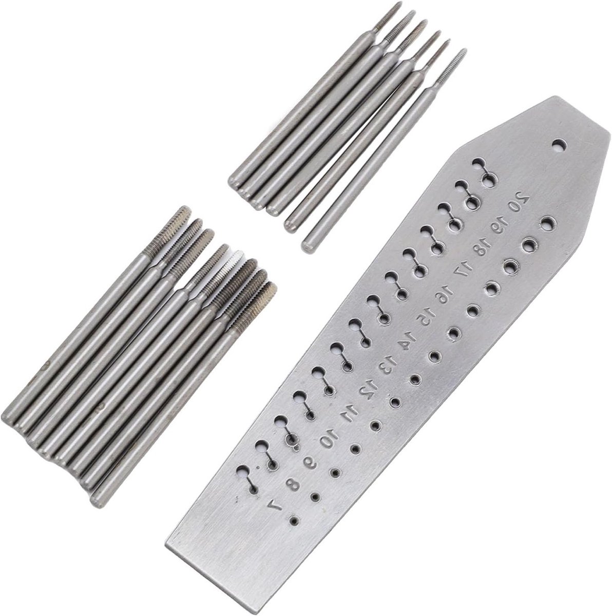 Micrometrische Tap en Die Set van RVS met 36 Gaten voor Horlogereparatie en Sieradenmaken, Inclusief Schroefplaat en Precisiegereedschap