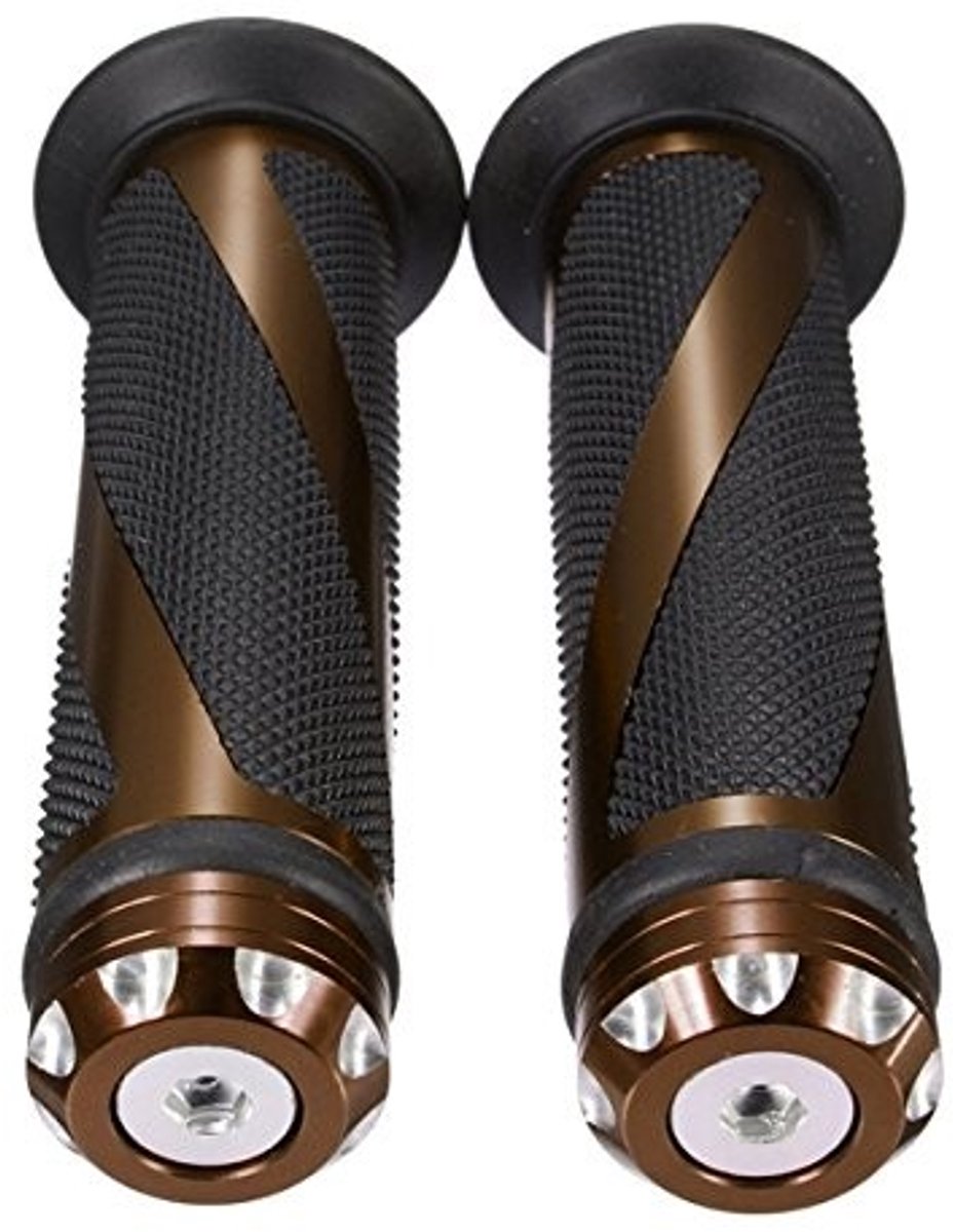 aladdien Aluminium Motorcycle Handlebar Rubber Handles - Hoogwaardige grip - Zwart - Voor motorfietsen en fietsen - Stijlvol design voor optima...