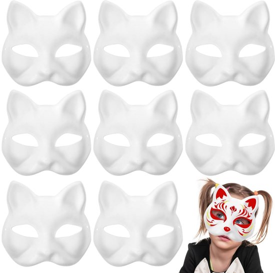 Allecto - Handgeschilderde Maskers - DIY Cosplay Maskers - Creatief en Uniek - Wit Papier - Perfect voor Halloween - Ambachtelijke Maskers - Geschi...