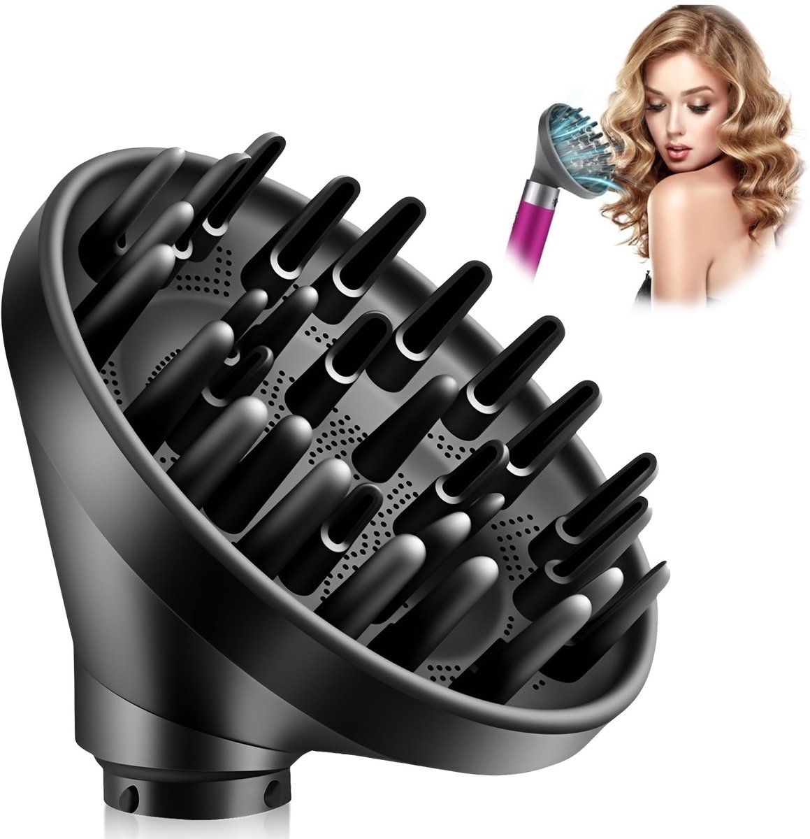 Dailygoods - Diffuser mondstuk - Haardrogeraccessoires - Geschikt voor Dyson Airwrap - Föhn Diffuser Nozzle - Salonkwaliteit - Voor stijl en volume