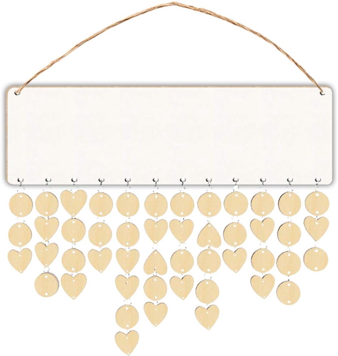Houten Verjaardagskalender voor DIY Creaties - Lege Hangkalender voor Persoonlijke Aanpassingen en Decoratie