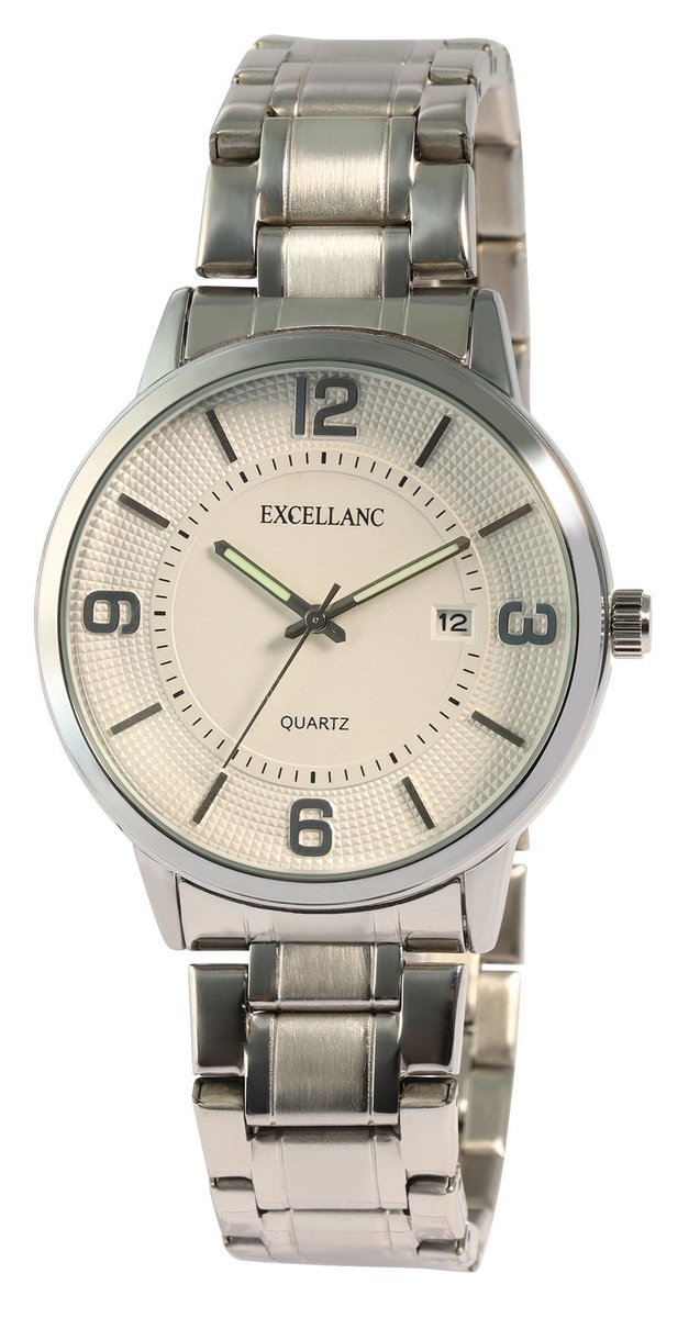 EXCELLANC Herenhorloge metaal Datumsweergave