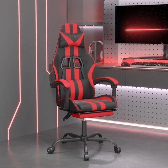 Gaming Stoel - Comfortabele Fauteuil - Comfortabel Zitten - Verstelbare Rugleuning - 131 cm Hoog - Zwart Rood — afbeelding 3