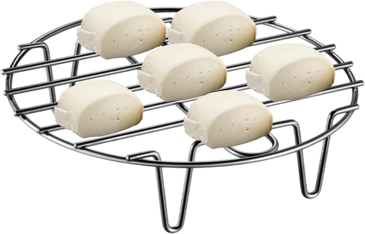 Rond Stoomrek - Keukenrek - Gezond Koken - Roestvrij Staal - 20 cm - Zilver