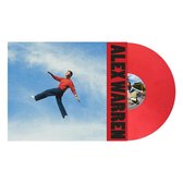 Rode vinylplaat met rode hoes met de tekst 'ALEX WARREN' en een afbeelding van een man die in de lucht zweeft.