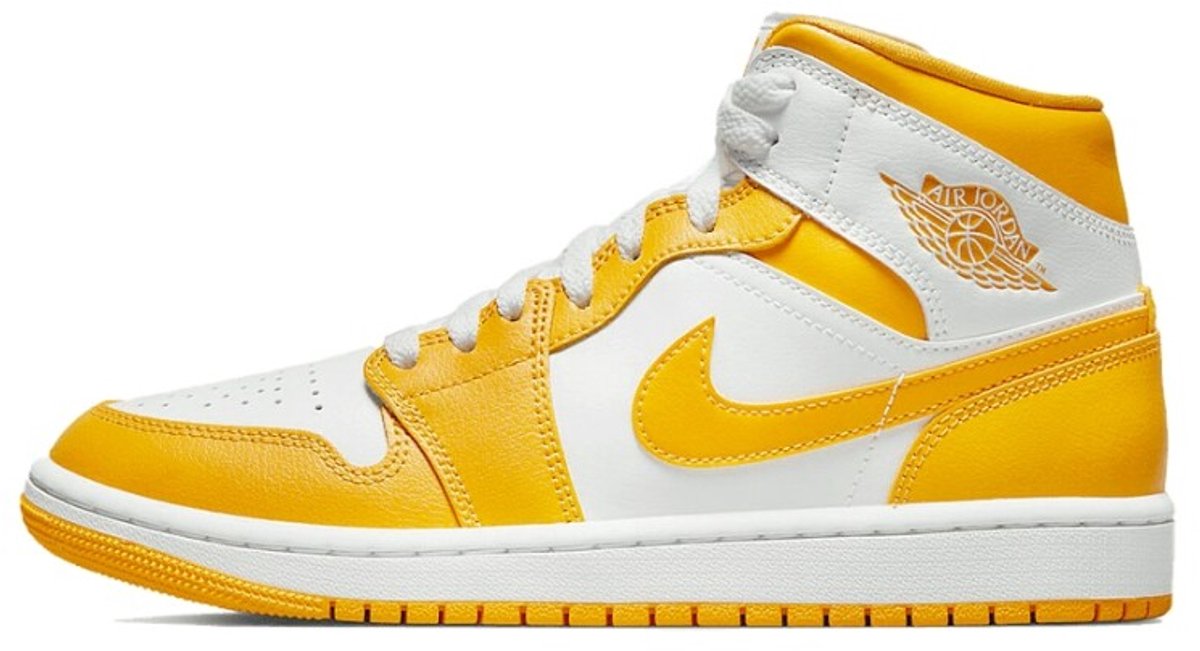 Air Jordan 1 Mid White Yellow - Maat 44.5