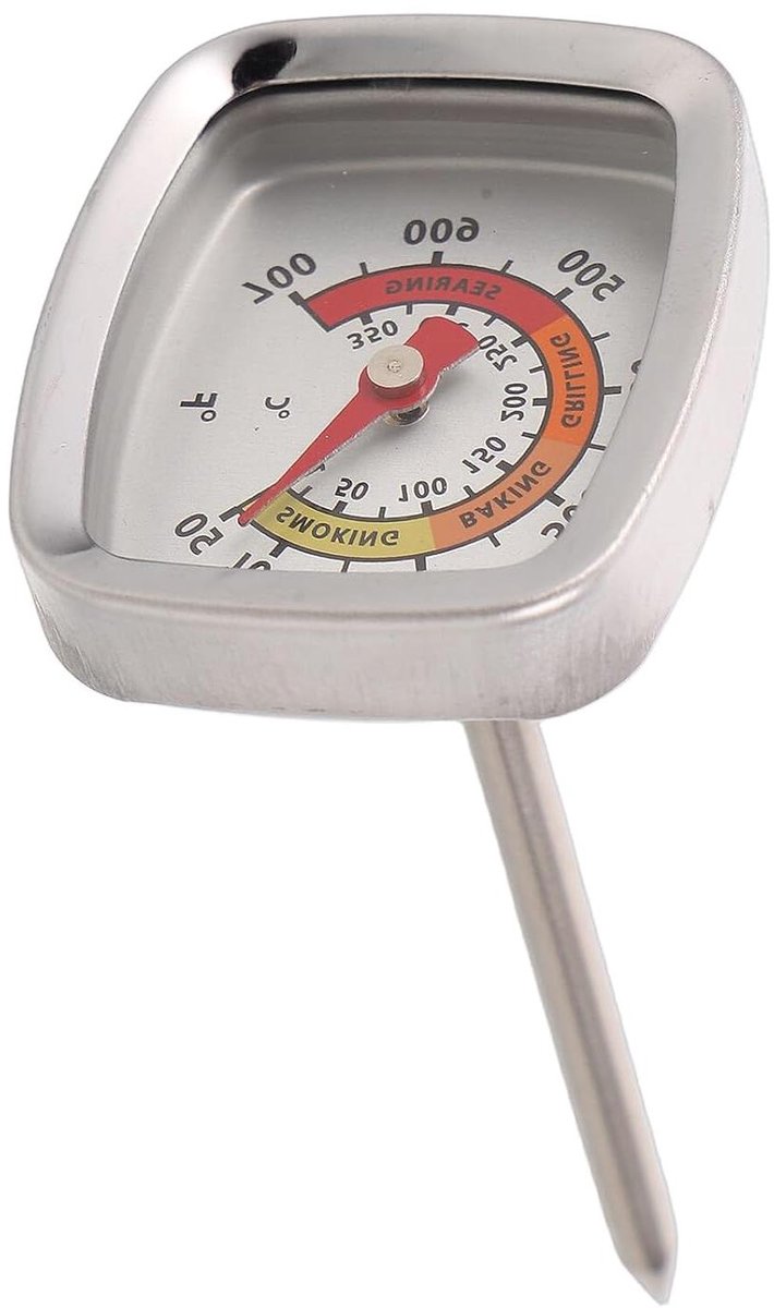 BBQ Thermometer - Oven Temperatuurmeter Grill - Grillen Bakken Pizza - Dubbele Bimetaalsensor - 7.5 x 3.5 x 3 cm