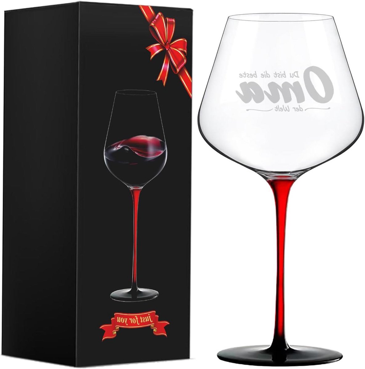 Wijnglas met tekst - Cadeauglas grootmoeder - Speciaal moment vieren - Vaatwasserbestendig - 460 ml - Transparant