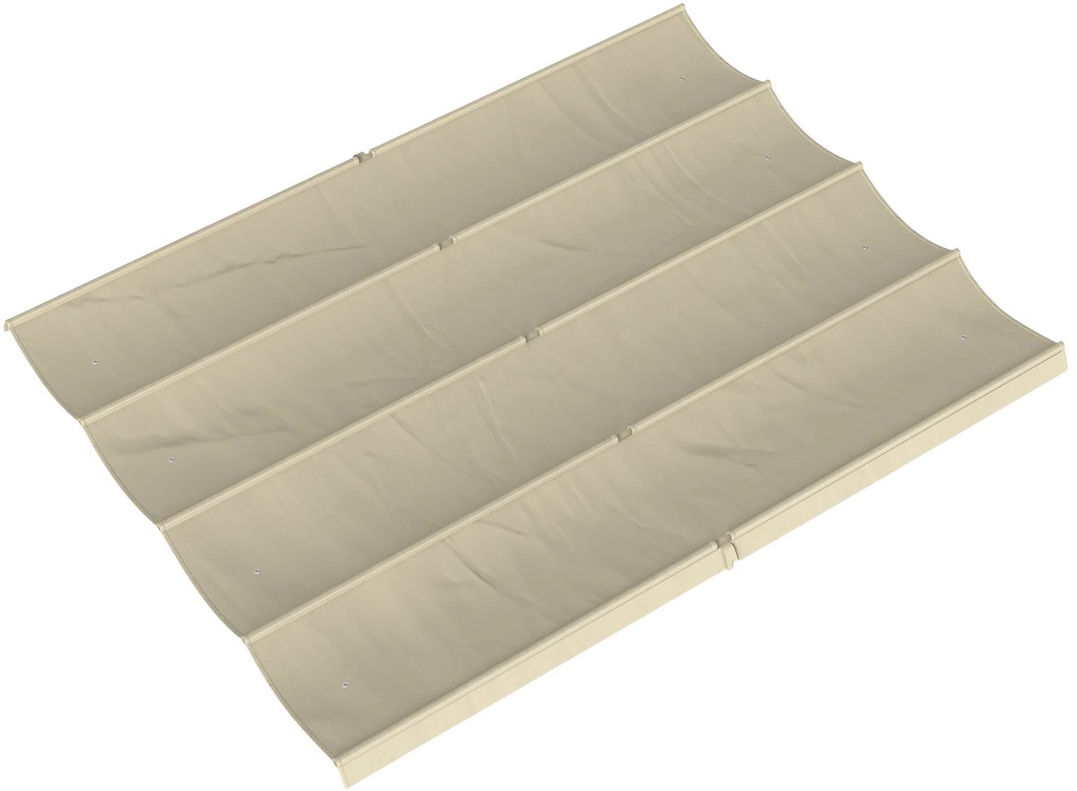 M-Goods - Pergola Vervangingsdoek 4x3m – Pergola Dak met UV30+ Bescherming – Waterafvoer – Uitschuifbare Luifel – Crème/Wit
