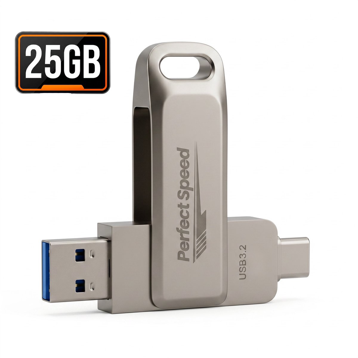 Perfect Speed USB-C USB Stick 256GB - USB 3.2 Metaal - Hoge Snelheid - 1200 Mbps