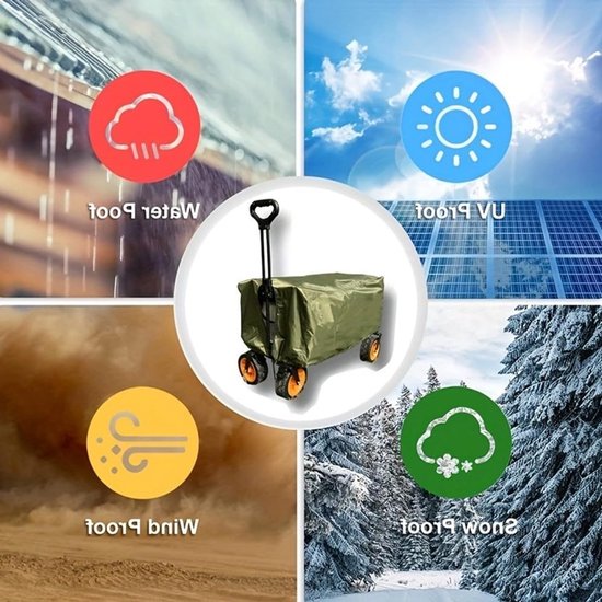Vouwbare Tuinkar van 210D Oxford Stof, Waterdichte Bescherming voor Tuin, Kamperen en Boodschappen, Ideaal voor Auto en Caravan — afbeelding 5