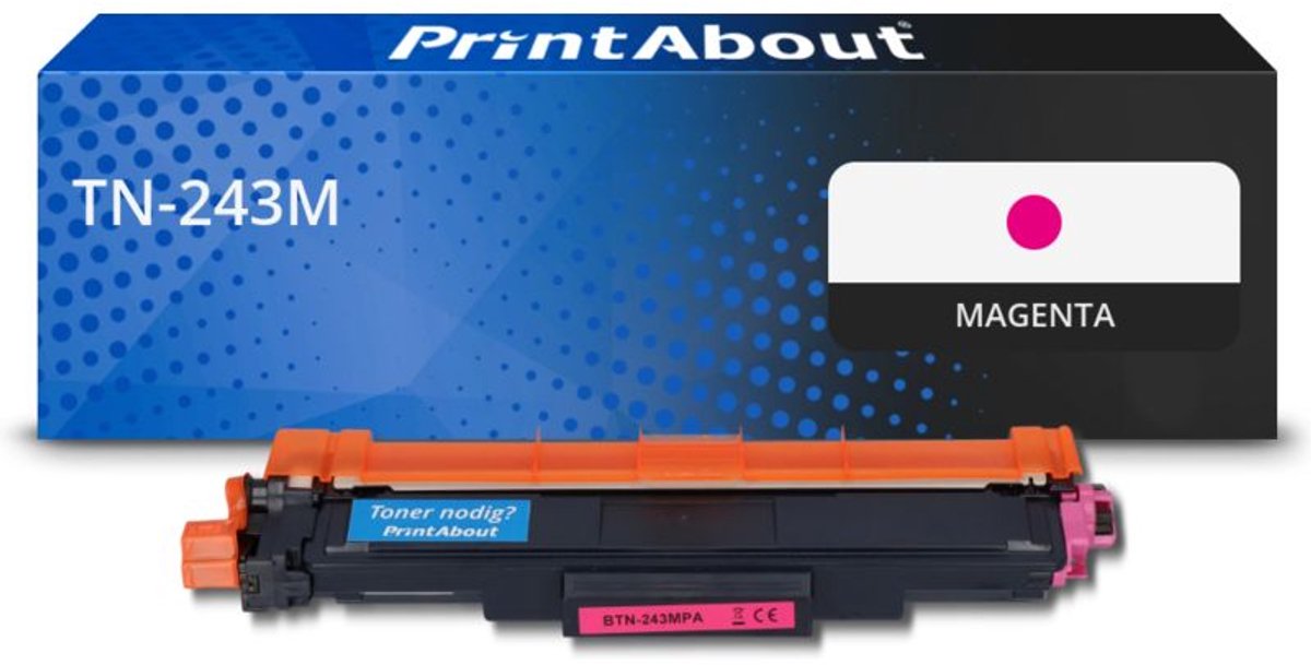 PrintAbout huismerk Toner TN-243M Magenta geschikt voor Brother