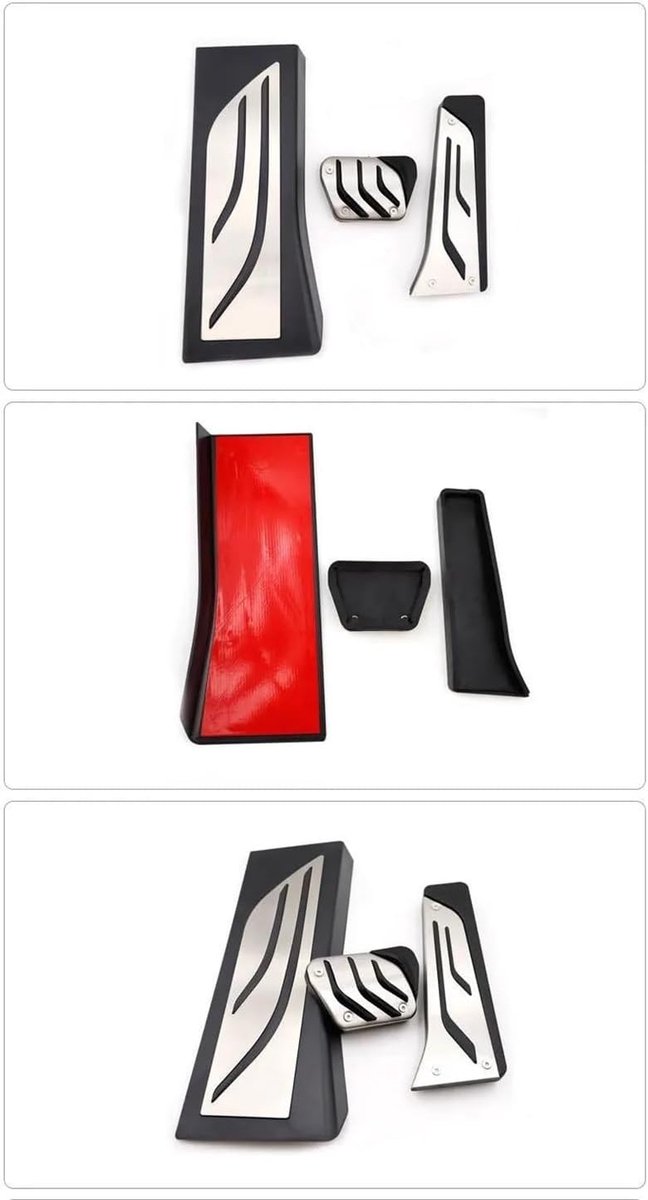 Auto Pedaalhoezen - Interieur Accessoires - Verbeter Rijervaring - Aluminiumlegering - Standaard Maat - Zilver — afbeelding 3