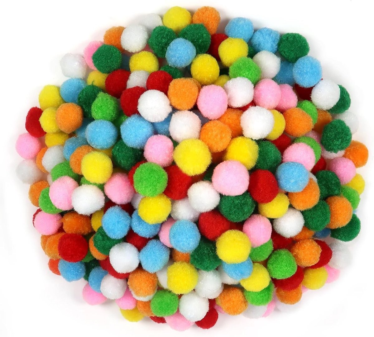 800 Stuks Kleurrijke Pom Poms 1.5 cm - Fluffy Pluche Ballen voor Creatieve DIY Knutselprojecten en Versieringen