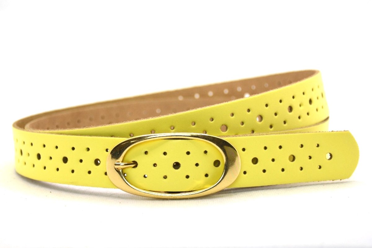 Dames riem pastel Geel