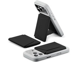 MOFT Snap Field Wallet - Agile Travel Wallet - Compatibel met MagSafe - Magnetische Kaarthouder - Pasjeshouder 8 Pasjes - RFID Portemonnee - Origami Standaard - Zwart