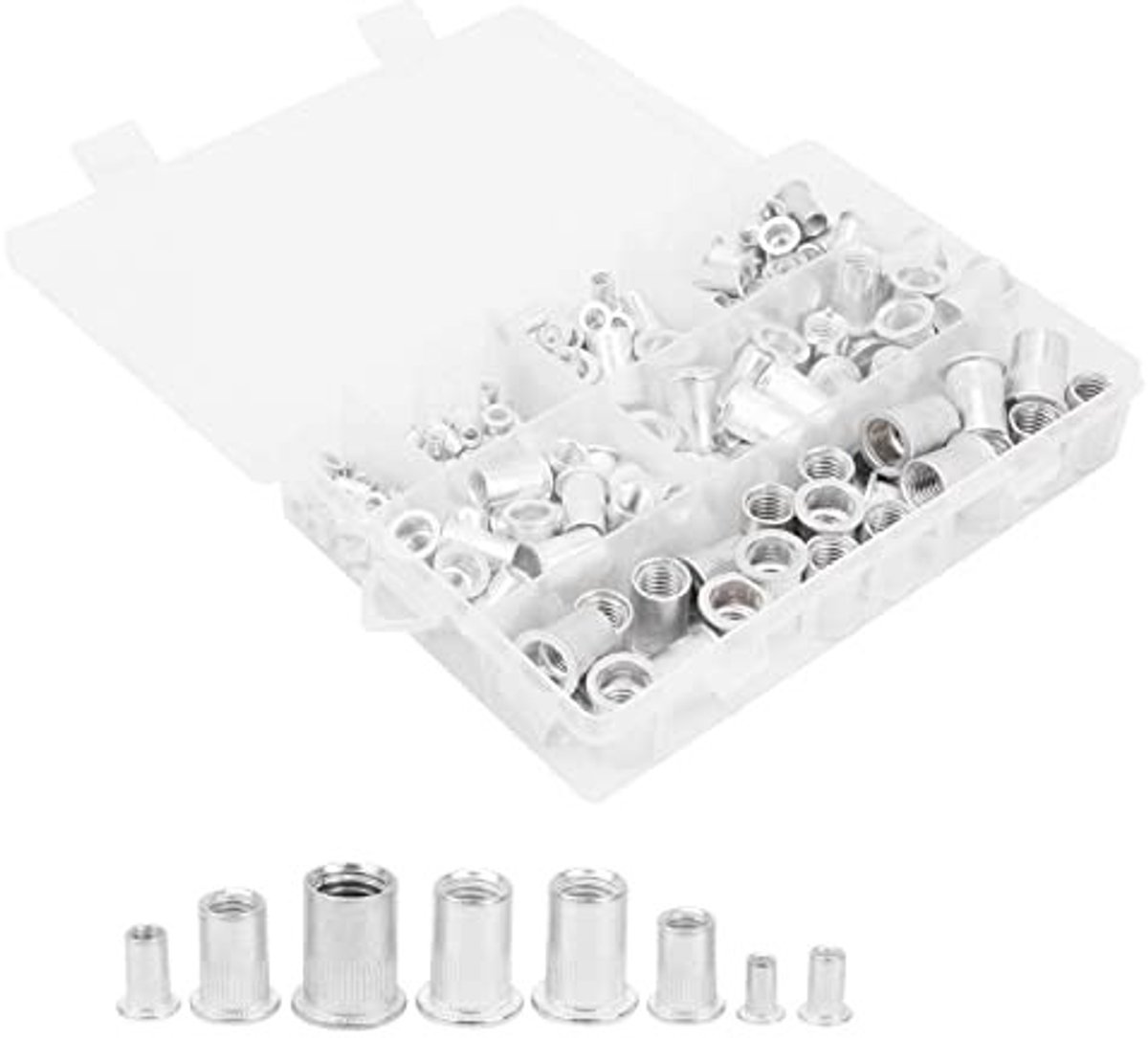 Dailygoods - Set van 175 Aluminium Klinkmoeren voor Diverse Toepassingen