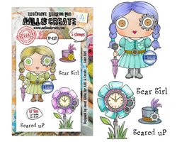 Aall & Create clearstamps A7 - Gear girl
