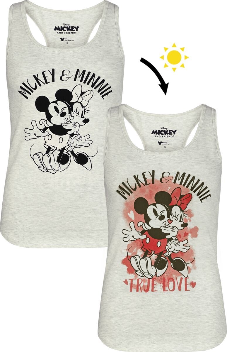Mickey Mouse Micky - Portrait - UV Dames Top - wit - S