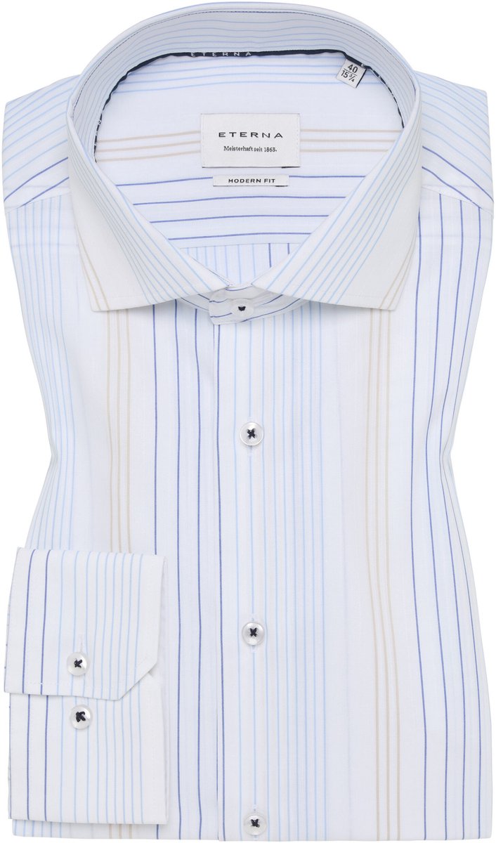 ETERNA - Heren hemd - Maat 44 - Mannen - blauw - katoen