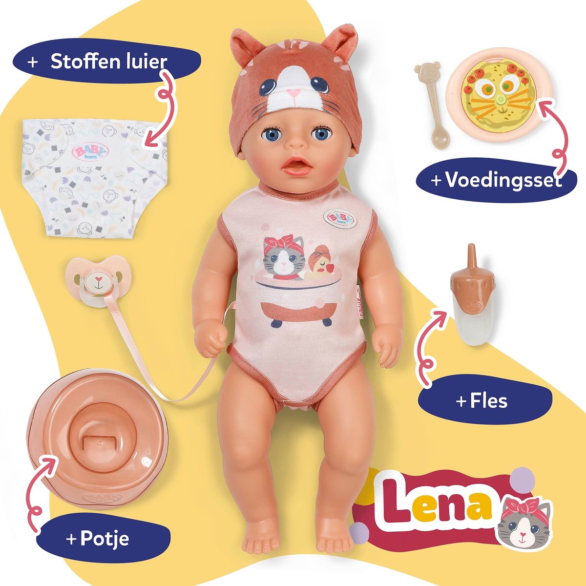 BABY born Lena Kat (36 cm) — afbeelding 6