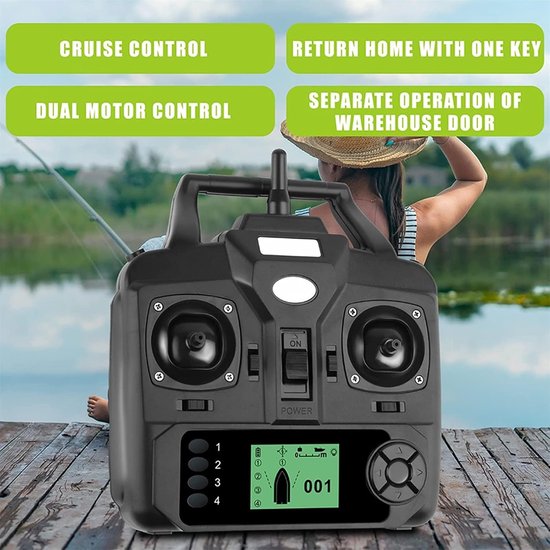 RC Voederboot - Visboot Afstandsbediening - Vissen Met Locatie - Intelligent Voer Systeem - 2KG Laadvermogen - Zilver — afbeelding 2
