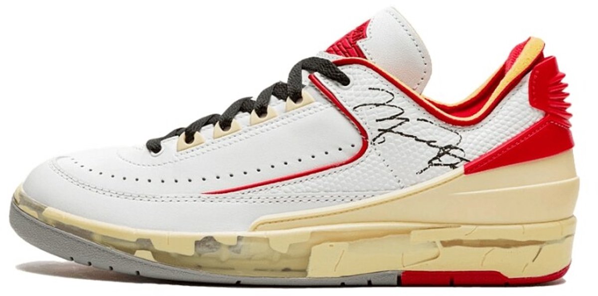 Air Jordan 2 Retro Low SP Off-White White Red - Maat 38