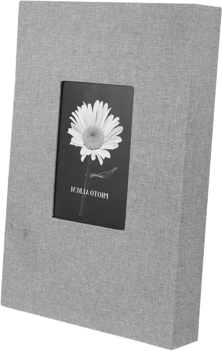 Fotoalbum Linnen Kaft - Fotoboek Bewaardoos - Herinneringen Opbergen - Creatieve Insteekhoezen - 33x22x5 cm - Grijs