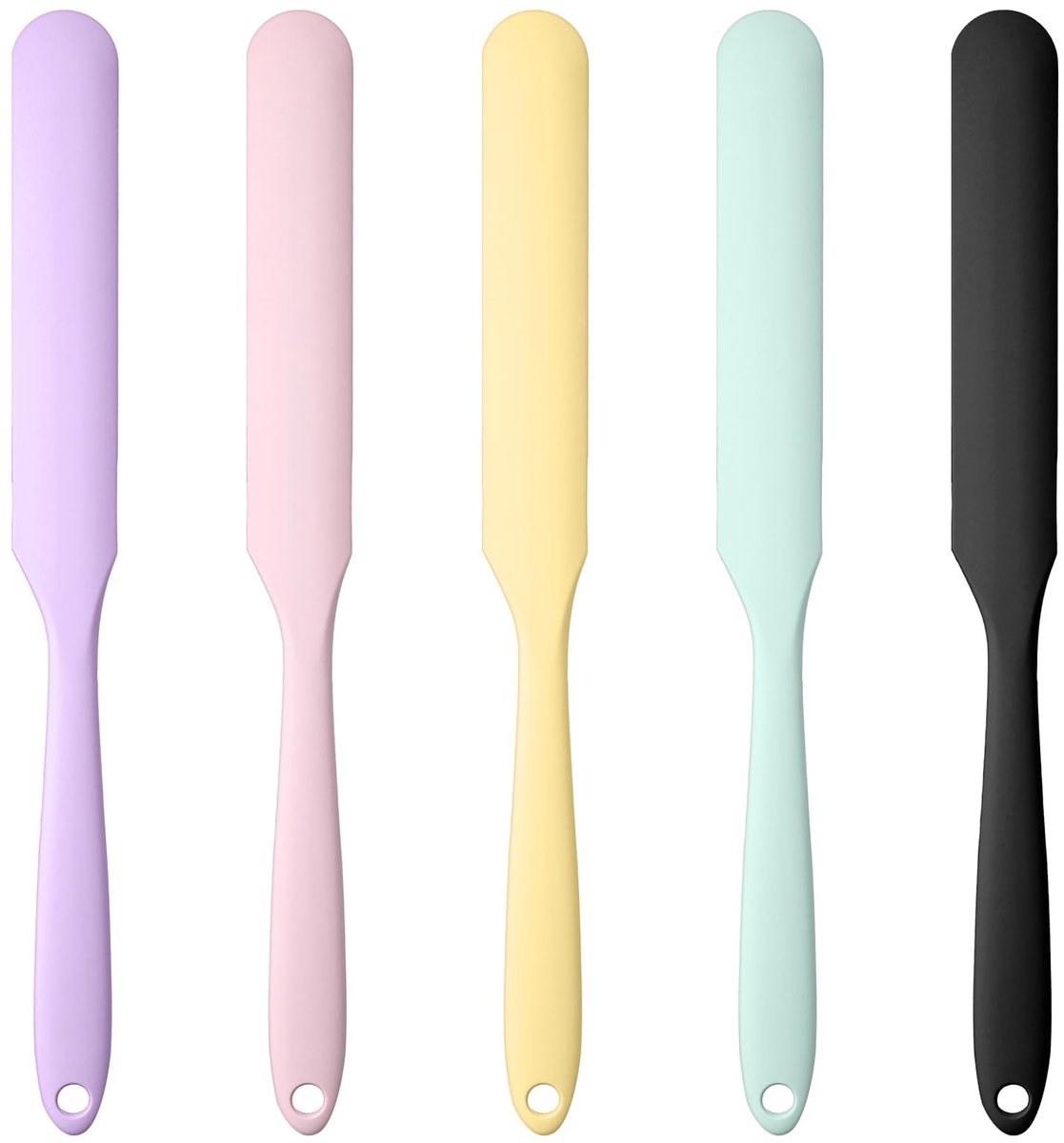 Dailygoods- Potspatel Set - 5 Stuks - Hittebestendig - Siliconen - Flexibel - Vaatwasmachinebestendig - Voor Bakken en Mengelen - Keukenhulp