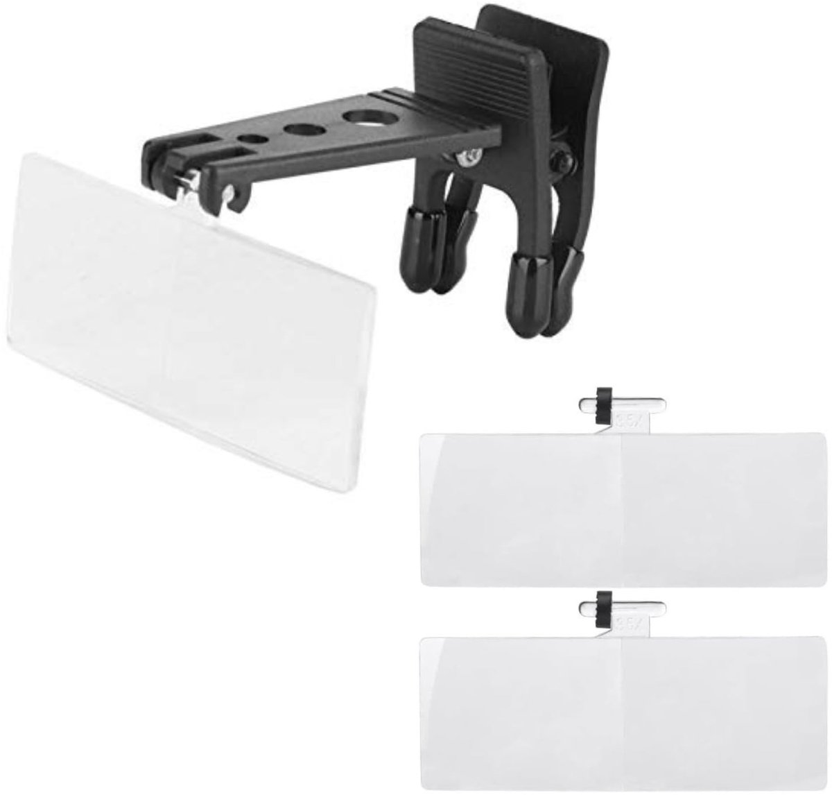 JHUBERS- Vergrootglas 1,5x/2,5x/3,5x Vergroting - Clip-on - Kunststof Behuizing - Verstelbare Afstand - Lensgrootte 75x28 mm - Comfortabel Gebruik - Loep