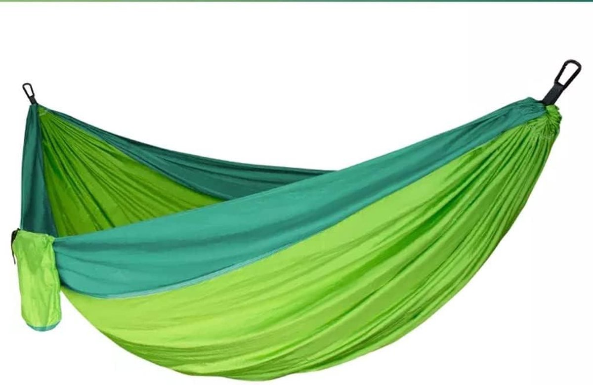 Draagbare Hangmat - Outdoor Stoel - Reizen en Kamperen - Anti-rollover Ontwerp - 260x140cm - Groen