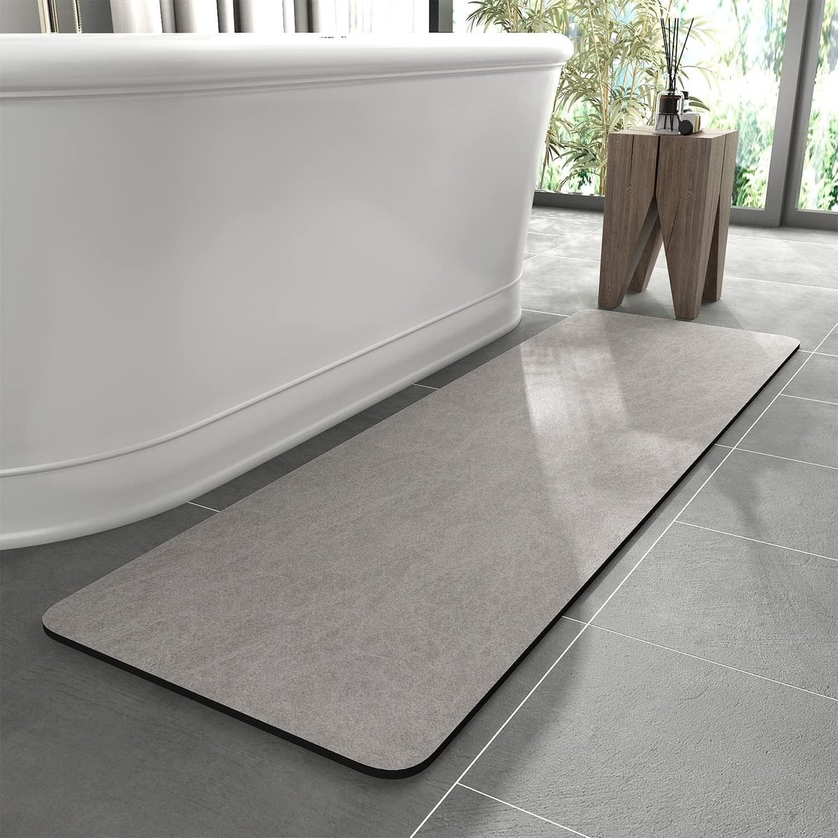 JHUBERS- Badmat Antislip - Superabsorberend - Sneldrogend - Douchemat - Badkamermat - 40 x 120 cm - Schimmelwerend
