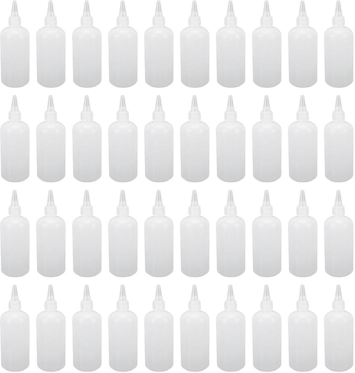 JHUBERS- Squeeze Fles 200Ml - 40 Stuks - Multifunctioneel - Lichtgewicht - Semi Transparant - Voor Reizen/Camping - Squeeze Flesjes