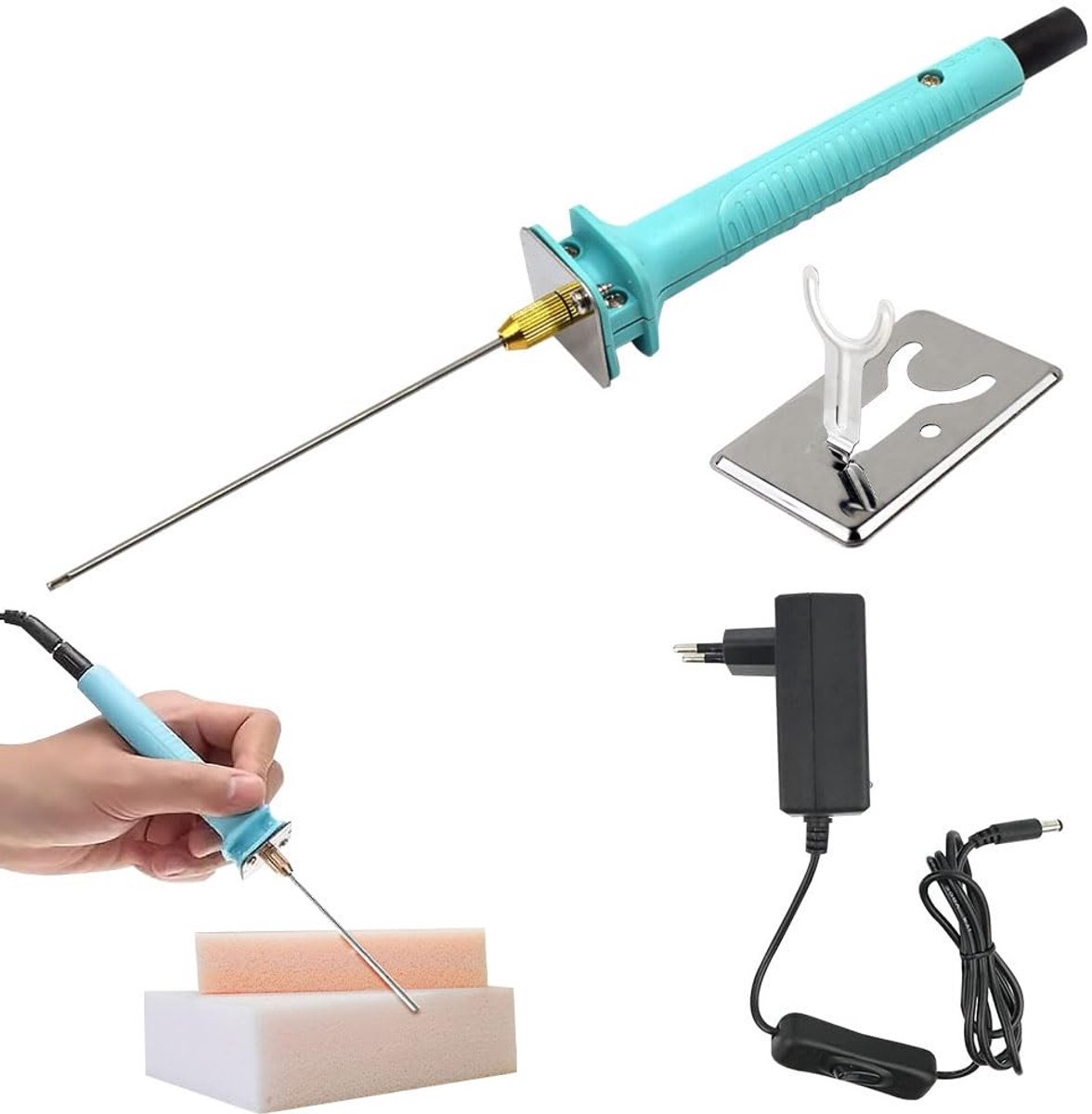 JHUBERS- Styrofoam Cutter - 10 cm Hot Wire Cutter - Roestvrij Staal - Ergonomische Handgreep - 18W Vermogen - Voor Diverse Materialen - Foam Snijder