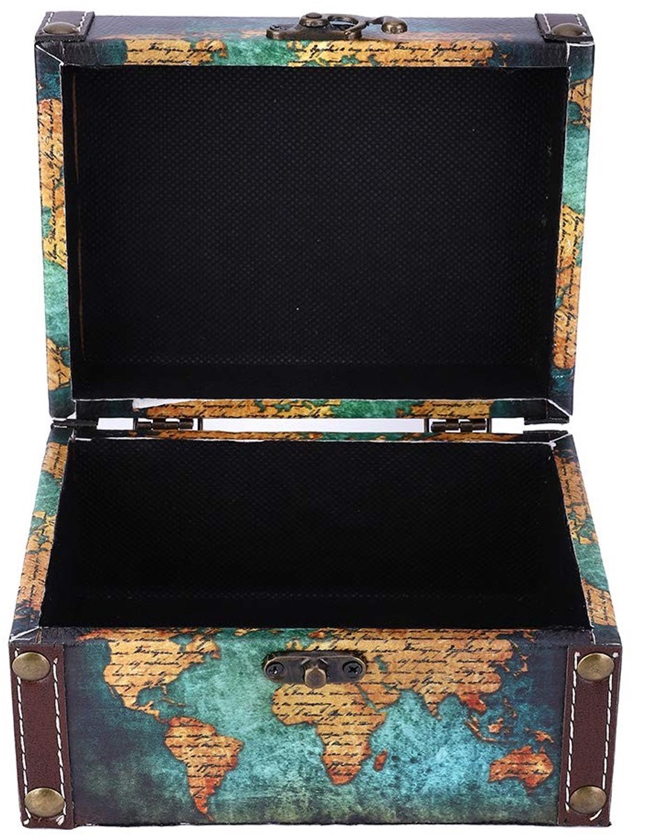 BRENZOOS- Sieradenbox Grote Opbergruimte - Opbergdoos met Deksel - Houten Opbergdoos - Vintage Ontwerp - Bescherming tegen Krassen - Decoratieve Fittingen