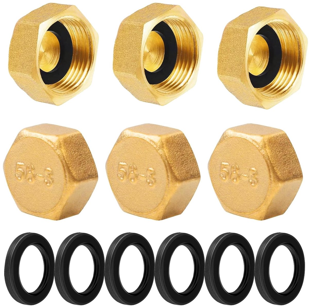 BRENZOOS- Blinde Plug 3/4 Inch - Messing Stopper - 2 Stuks - Roestvrij - Corrosiebestendig - Voor Waterleidingen - Hoogwaardige Kwaliteit - Brass Stopplug