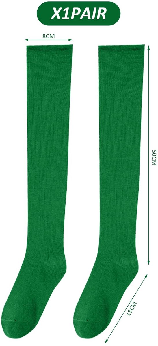 SMOAKEZ- Overknee-sokken - Elastische Kousen - 50 cm Hoogte - 1 Paar - Dames - Groene Kleur - Goede Elasticiteit