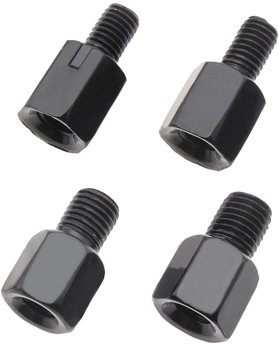 LIVIA HOME - Motorfiets Spiegels Adapter - Hoogteverstelling - Gegalvaniseerd Staal - Zwart - Verlengingsschroeven - Geschikt voor M8/M10 - 4 Stuks