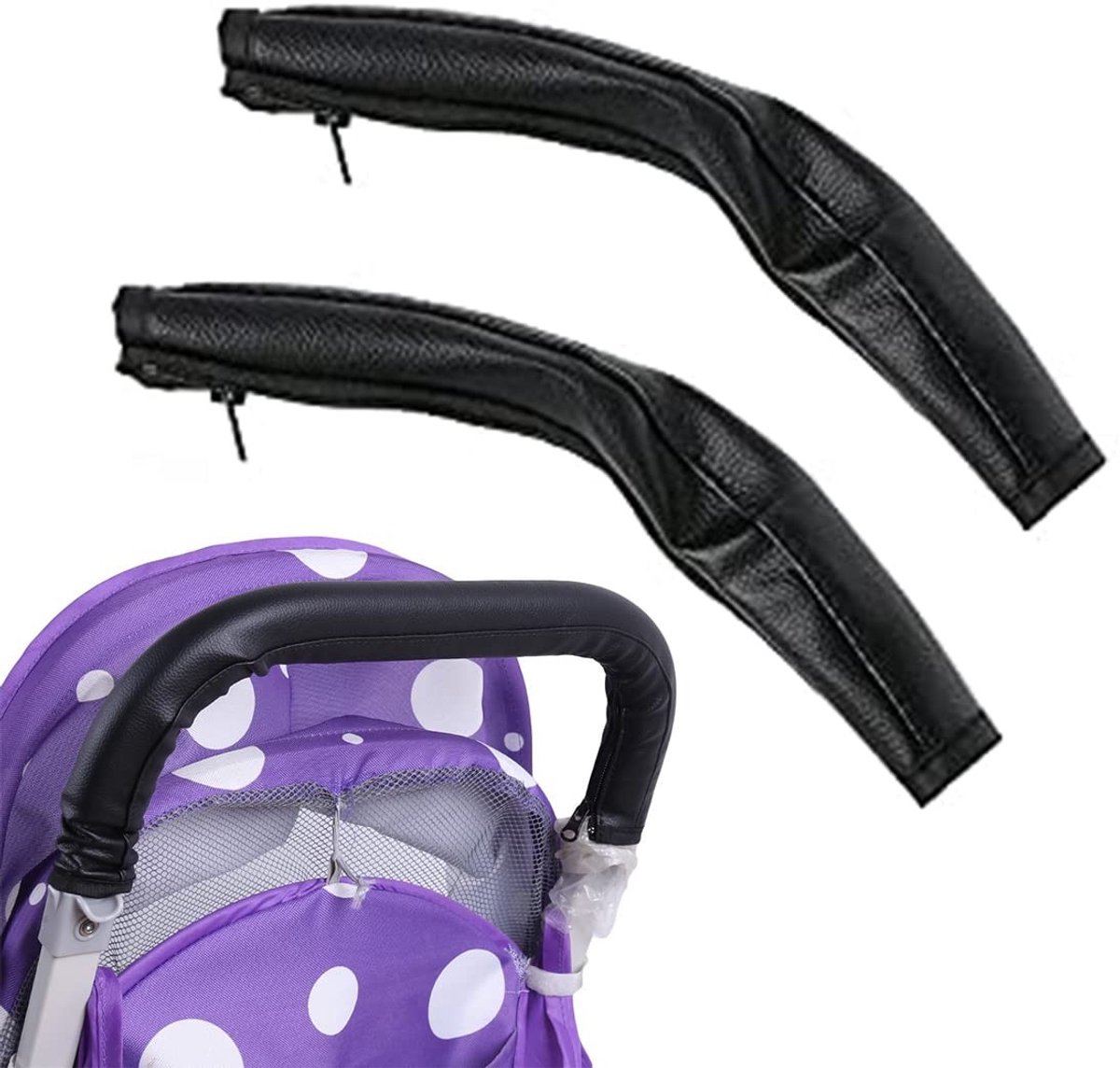 SMOAKEZ- Hoes voor Kinderwagen - Universele Handgreep - Waterdicht - PU-leer - Stofdicht - Ritssluiting - Hoogwaardige Bescherming