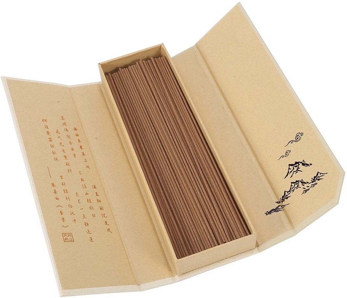 SOUQONE- Wierookstokjes 180 stuks - Sandelhout - Natuurlijke geur - Gezond en veilig - Met etui - Totale lengte 21 cm - Wierook