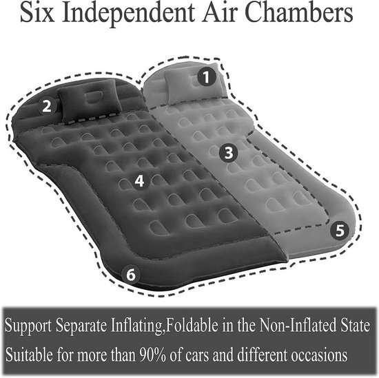 Opblaasbaar Matras - Reisbed Auto - Comfortabel Slapen - Voertuigspecifiek Ontwerp - ca. 175 cm - B-1 — afbeelding 2