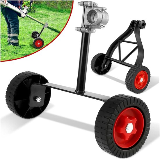 Steunwiel voor trimmer, verstelbare steunwielen, opzetstuk voor grastrimmers, universele accessoires voor tuingrastrimmers, geschikt voor gas/benzine/elektrische borstelsnijstrimmer (26 mm-28 mm) — afbeelding 3