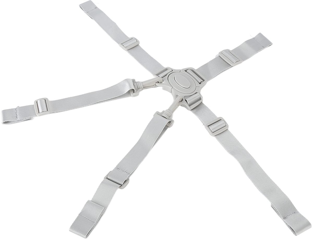 SOUQONE - Hoge stoelriemen - 5-punts veiligheidsriem - Veilig en comfortabel - Grijs - Draagbare kinderwagenriem - Geschikt voor baby's - Lichtgewi...