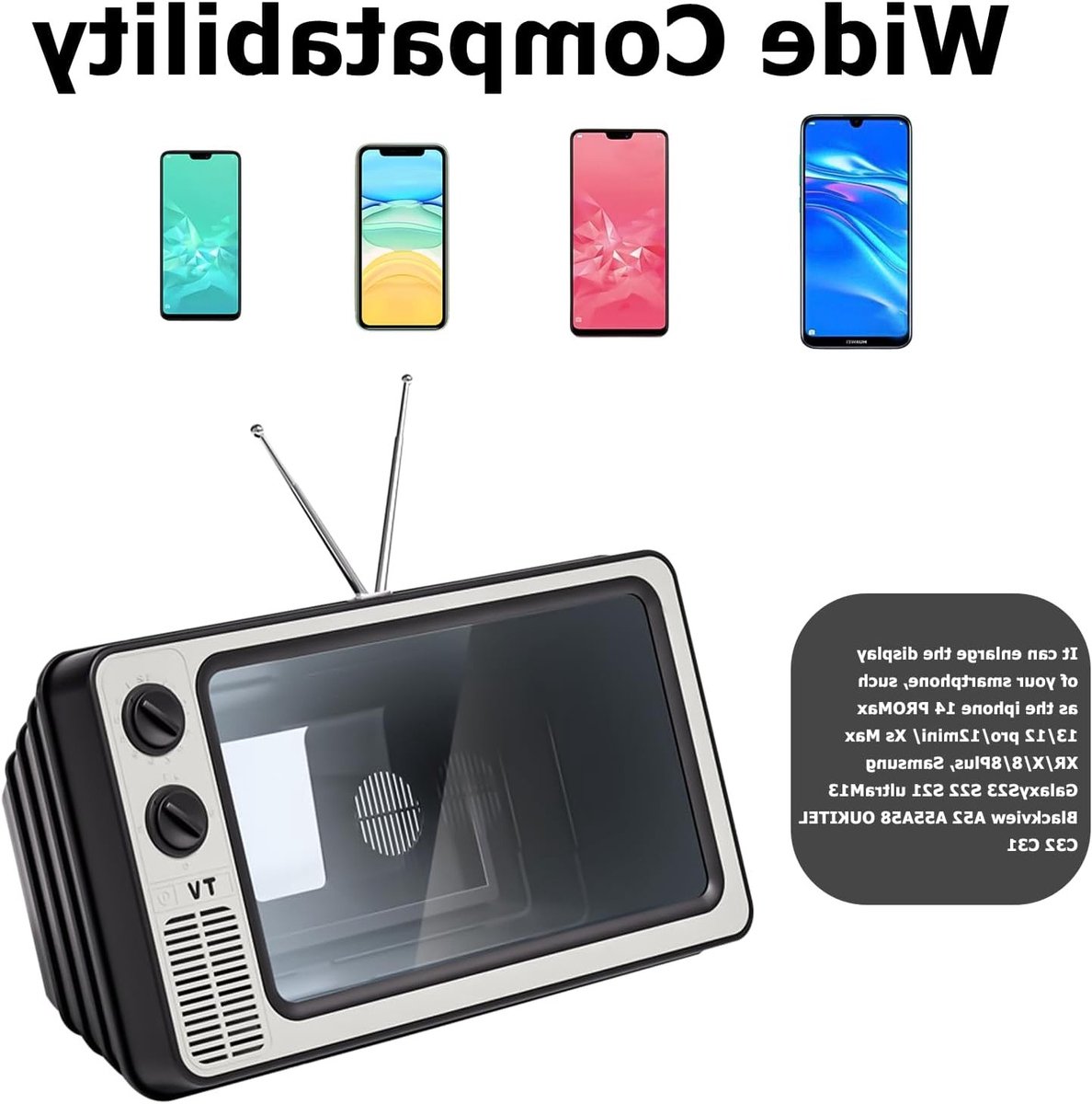 Vergrootglas voor Mobiele Telefoon: HD Schermvergroter voor Films, Video's en Games, Universeel Geschikt voor Alle Smartphones