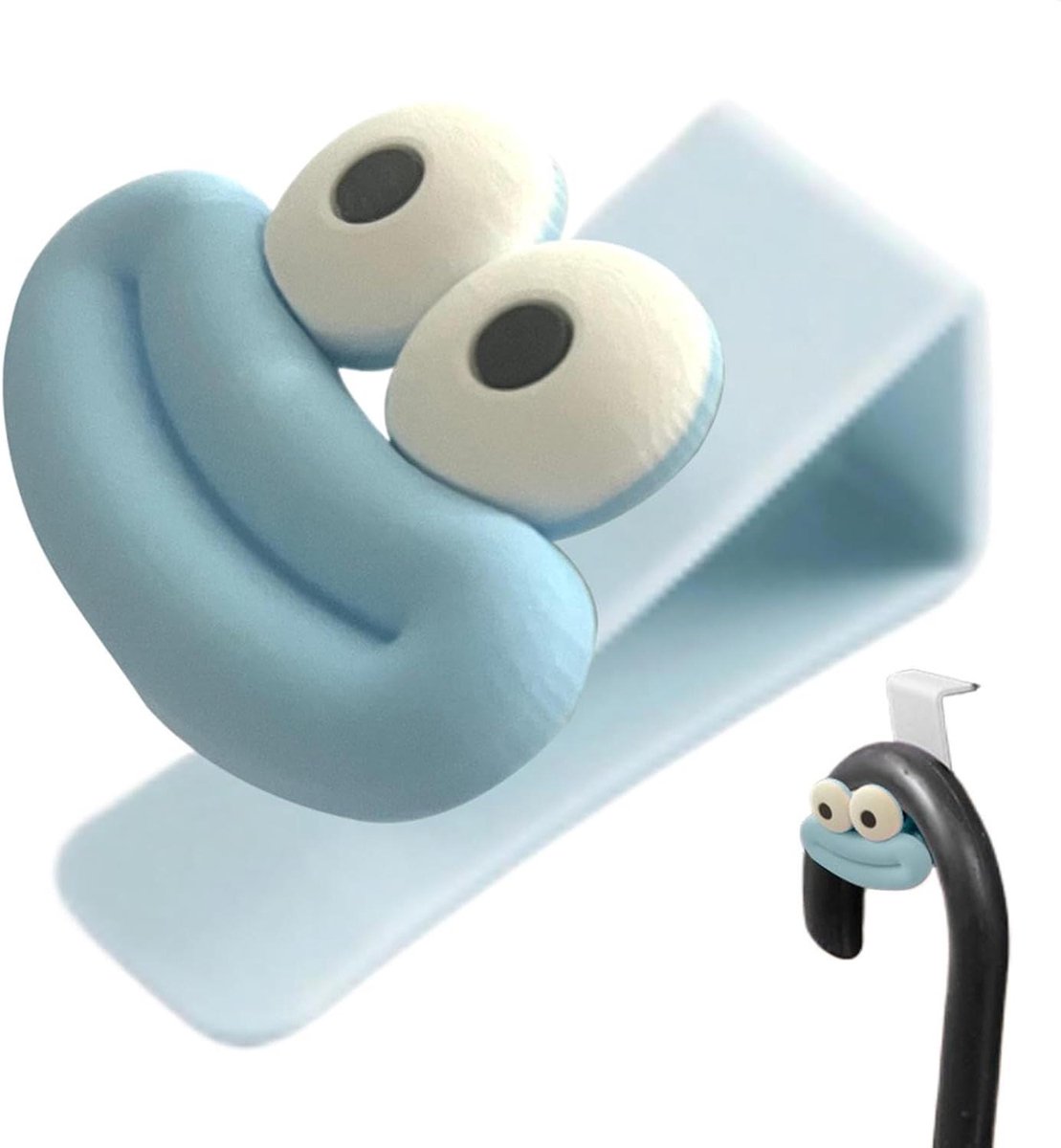 Prullenbakclip - Vuilniszakhouder - Ruimte Organiseren - Antislip Ontwerp - 7.5 x 2.5 x 4.5 cm - Blauw