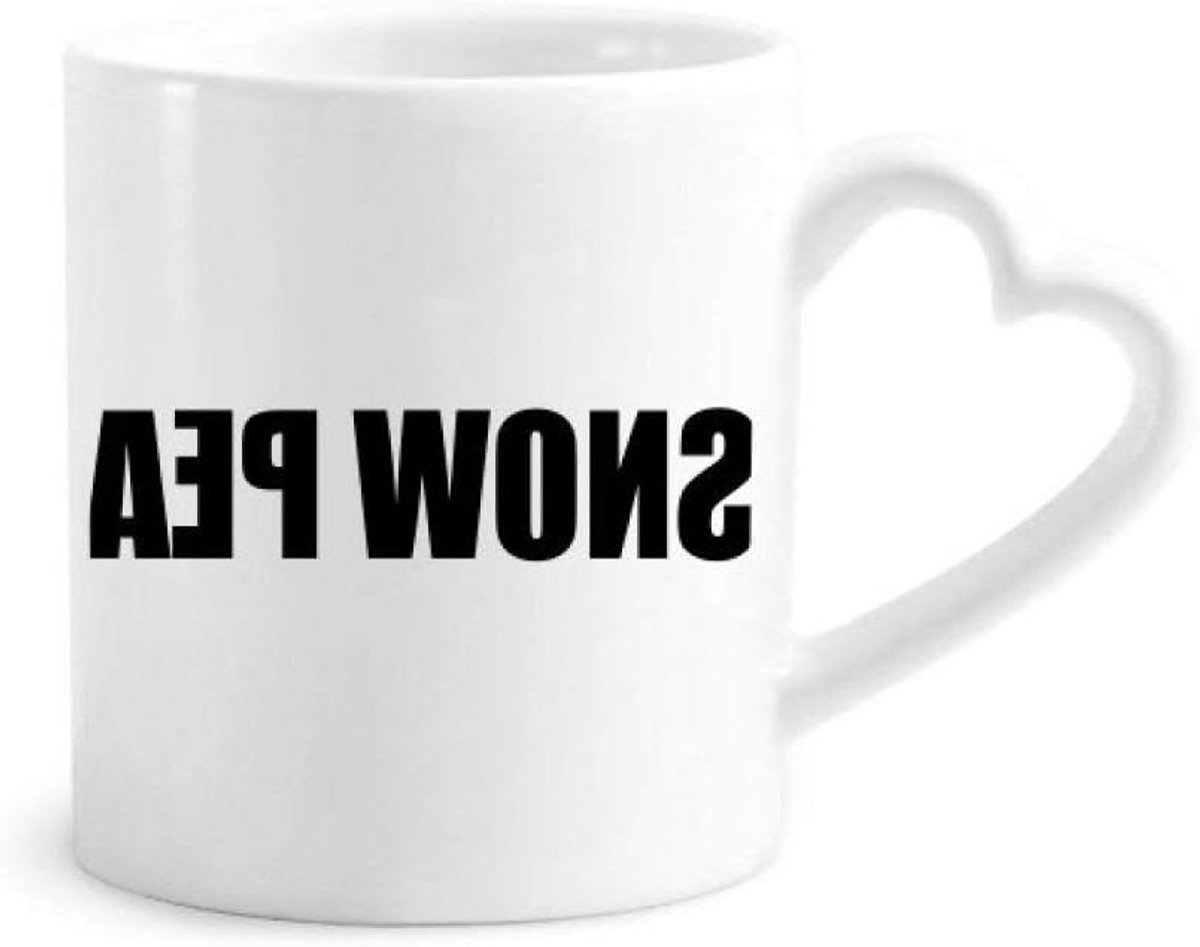 Keramische Mok - Koffiecup Hartgreep - Warme Dranken - Vaatwasserbestendig - 340 ml - Wit