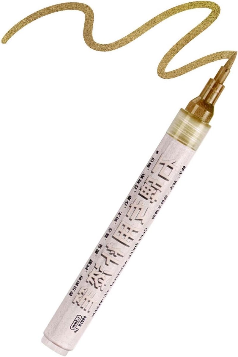 Grafsteen Verf - Restauratie Marker - Stenen Beletteren - Weerbestendige Formule - 16 cm Lengte - Goud