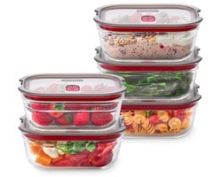 BLACK + BLUM Stack + Nest Meal Prep Vershoudbakjes Glas - 600ml - set van 5