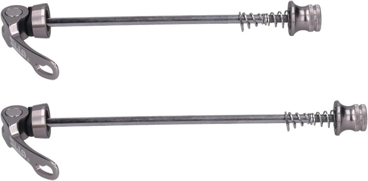 Fiets Snelspanners - Wiel Assen - Fiets Onderhoud - Afneembare Hendel - 135mm & 170mm - Titanium Kleur