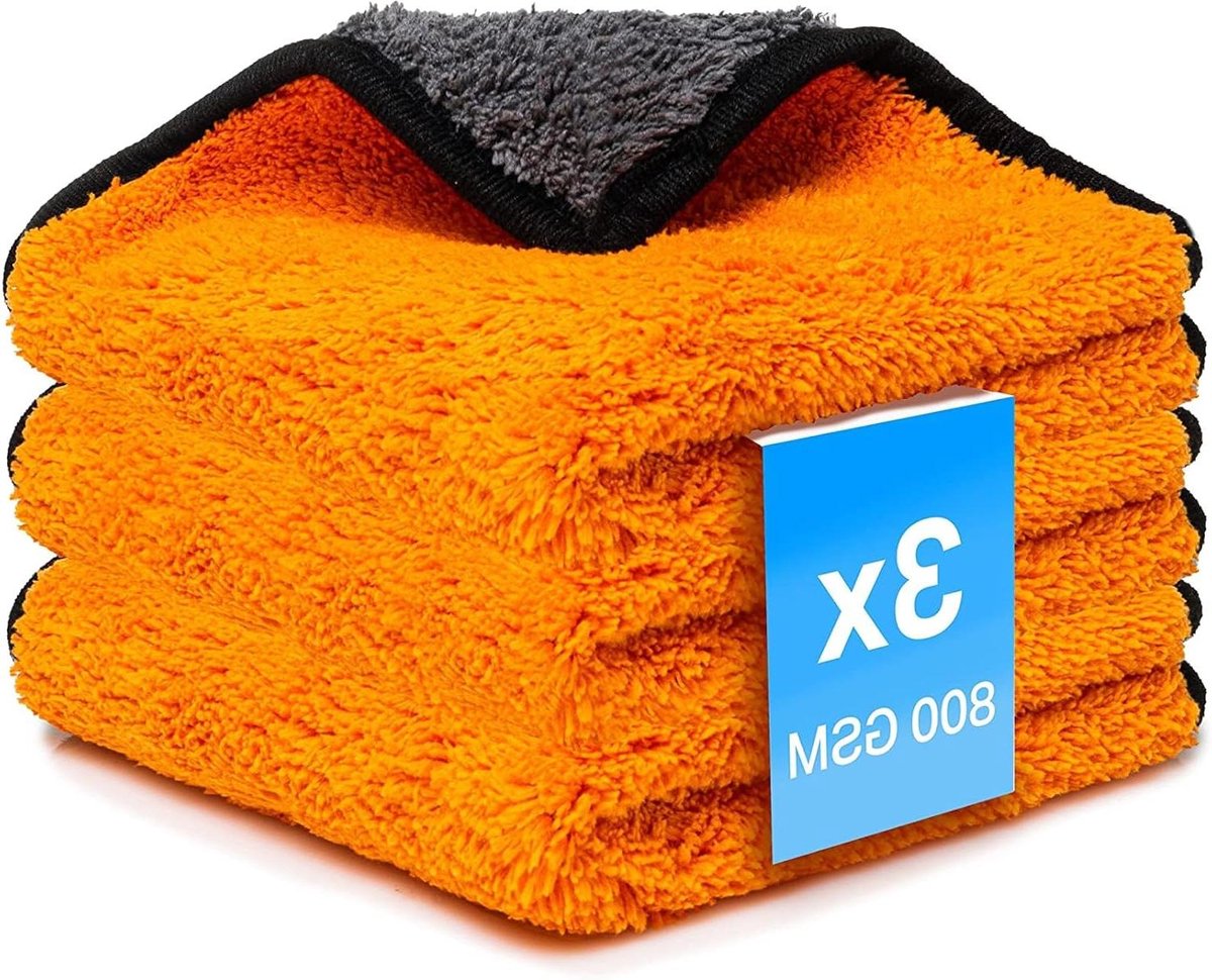 Microvezeldoeken Auto - Reinigingsdoeken - Auto Poetsen - Zeer Absorberend - 30 x 30 cm - Oranje